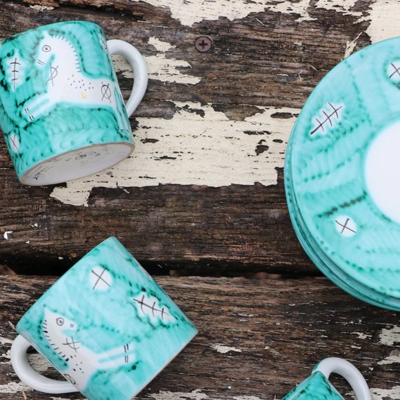 Vintage Italia Bitossi Hand Painted Tea Set - Picture 2 of 8